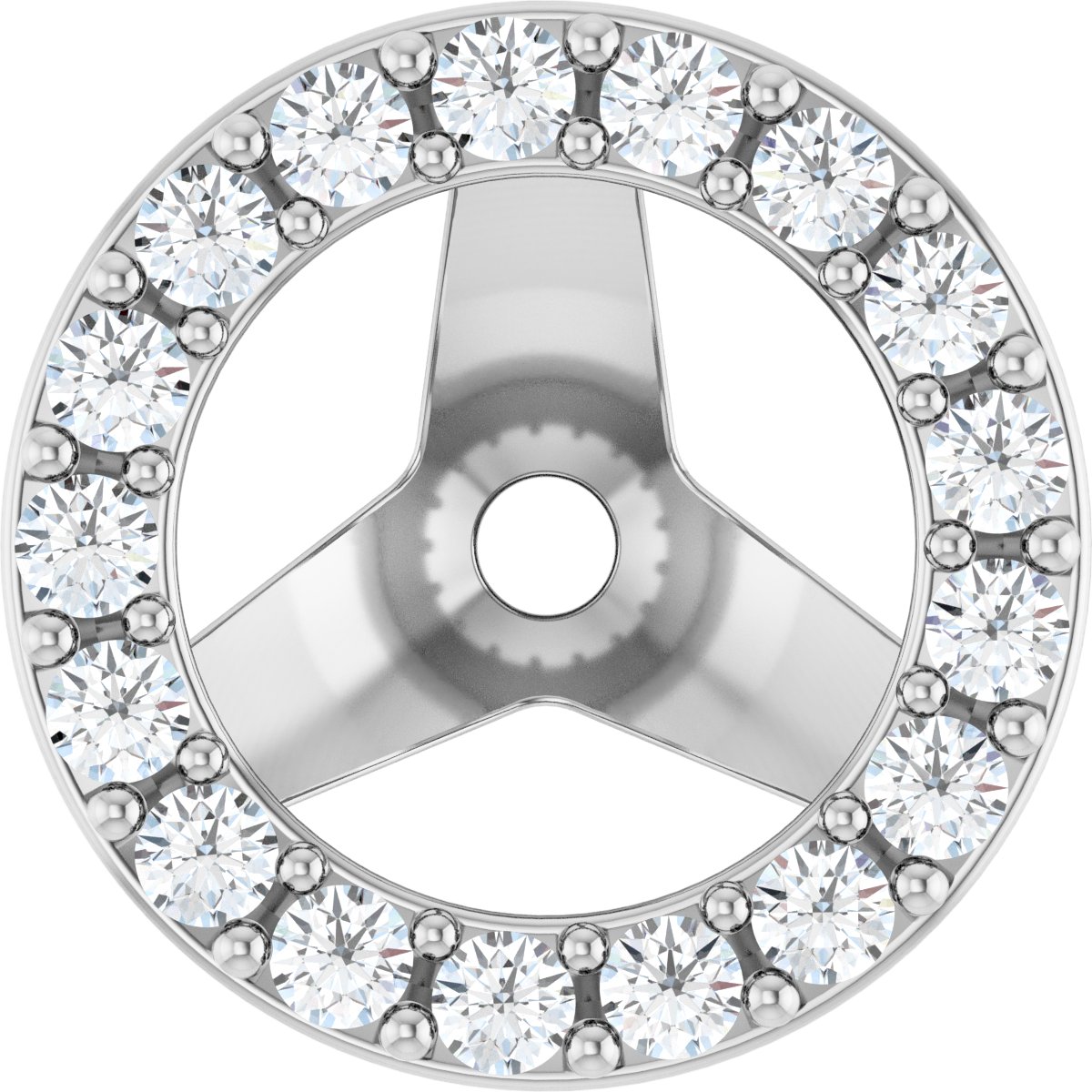 1/4 Ctw Lab-Grown Diamond Halo-Style Earring Jackets