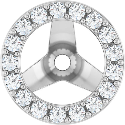 1/4 Ctw Lab-Grown Diamond Halo-Style Earring Jackets