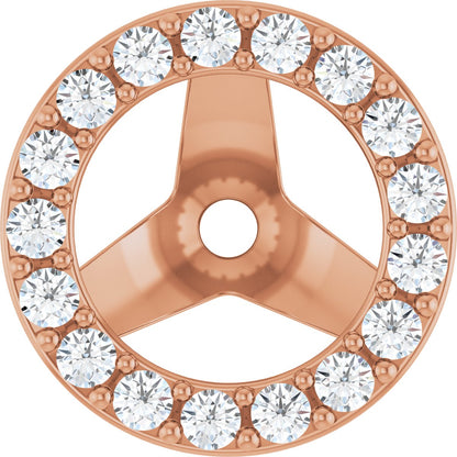 1/4 Ctw Lab-Grown Diamond Halo-Style Earring Jackets