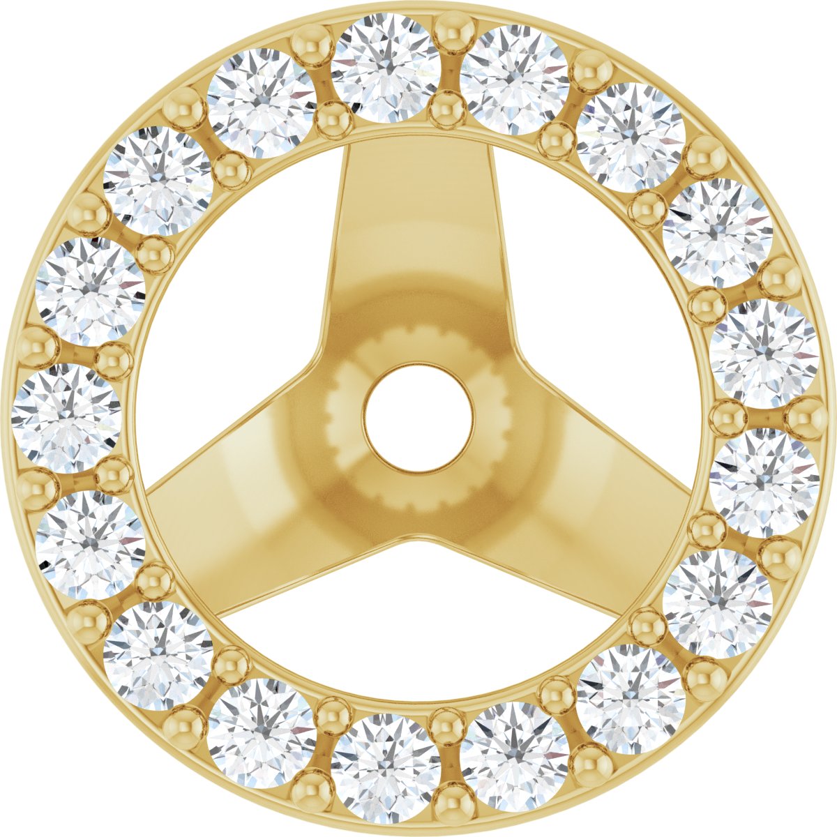 1/4 Ctw Lab-Grown Diamond Halo-Style Earring Jackets - Lab Grown Diamond