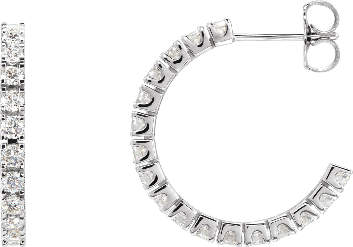 1/2 Ctw Lab-Grown Diamond Hoop Earrings