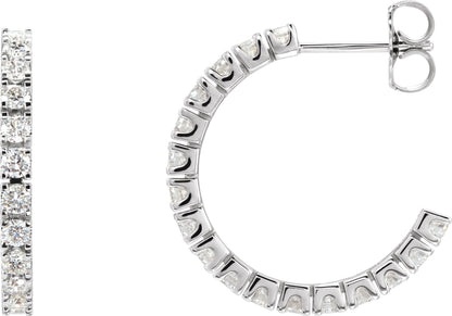 1/2 Ctw Lab-Grown Diamond Hoop Earrings