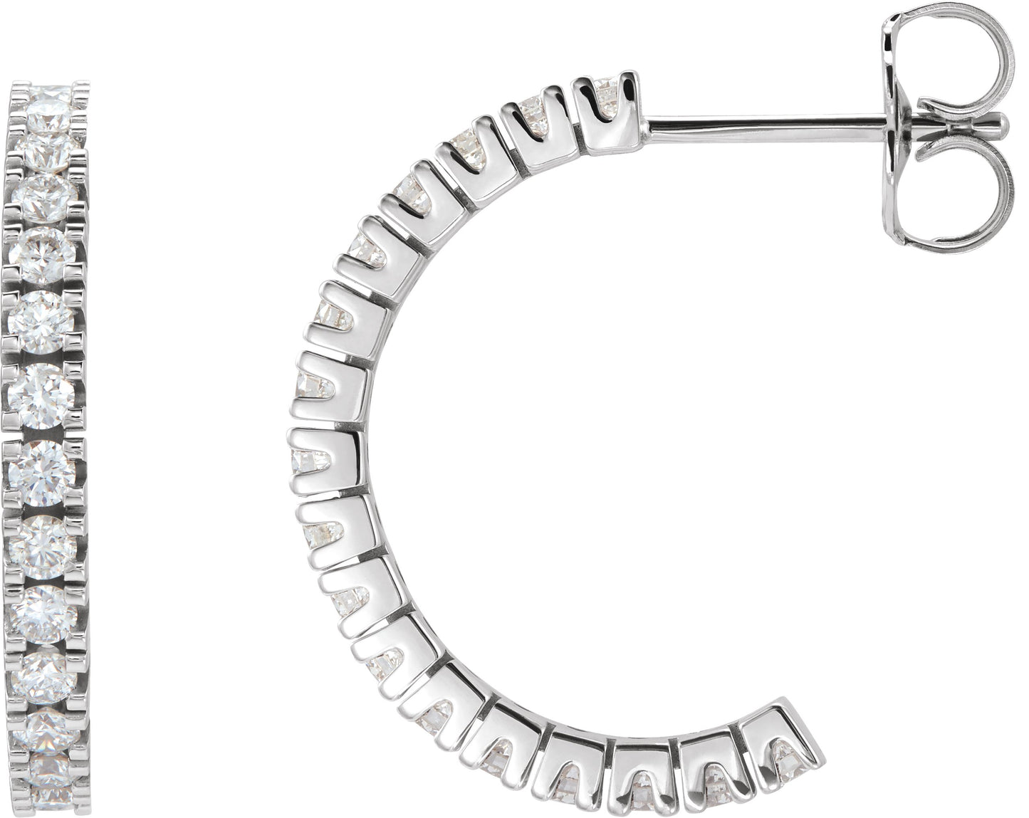 1/3 Ctw Lab-Grown Diamond Hoop Earrings