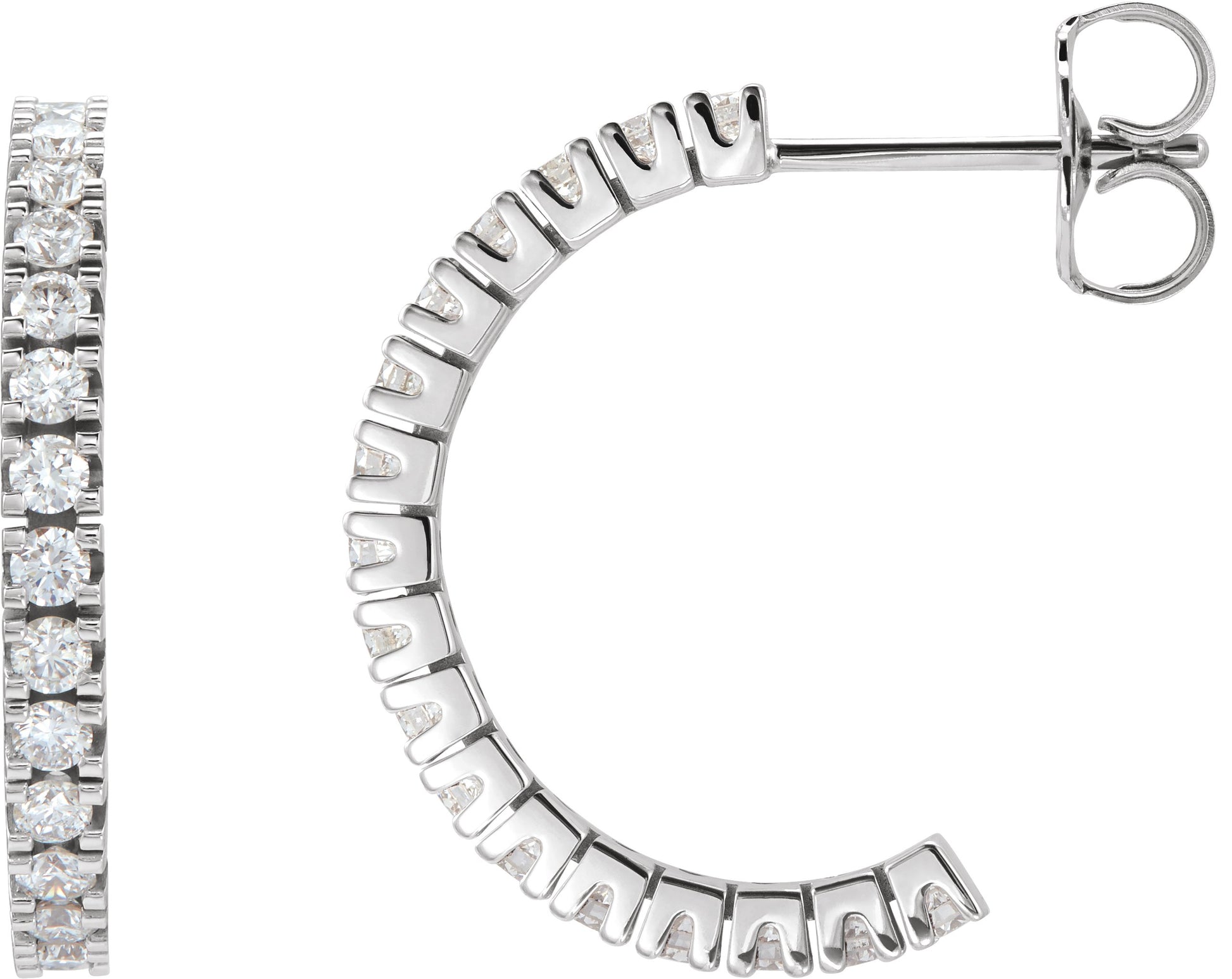 1/5 Ctw Lab-Grown Diamond Hoop Earrings