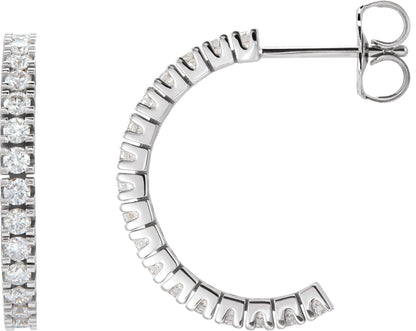 1/5 Ctw Lab-Grown Diamond Hoop Earrings