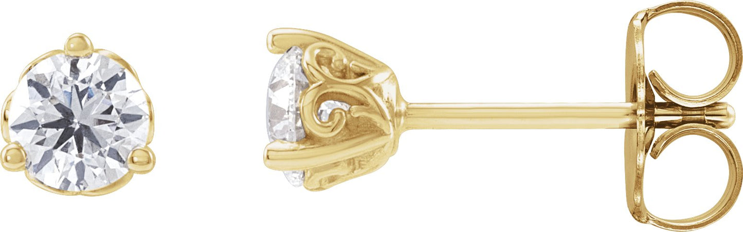 1/2 Ctw Lab-Grown Diamond 3-Prong Scroll Earrings - Lab Grown Diamond
