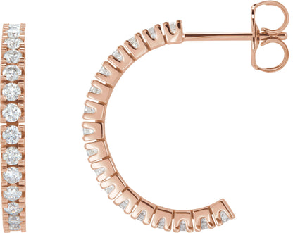 1/2 Ctw Lab-Grown Diamond Hoop Earrings - Rose Gold - Lab Grown Diamond