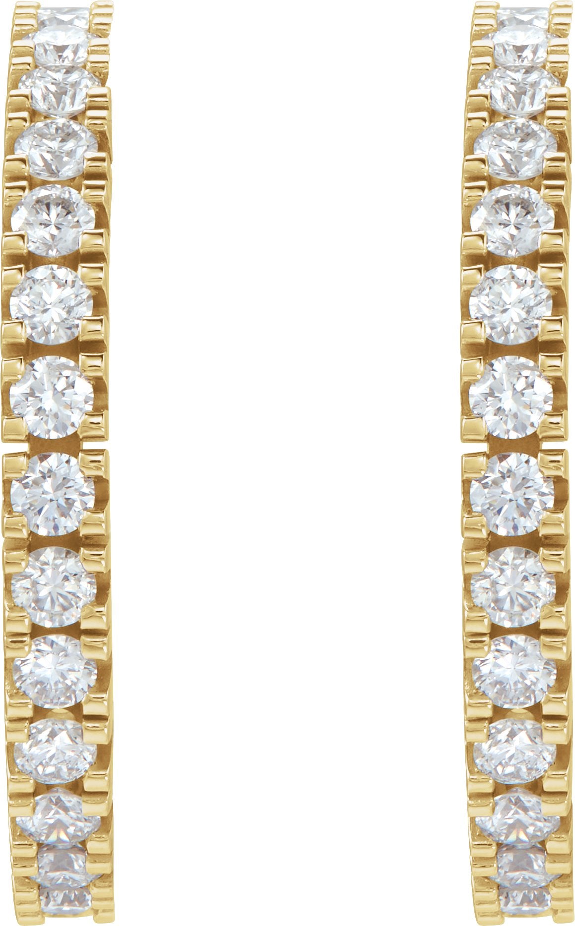 1/2 Ctw Lab-Grown Diamond Hoop Earrings - Yellow Gold - Lab Grown Diamond