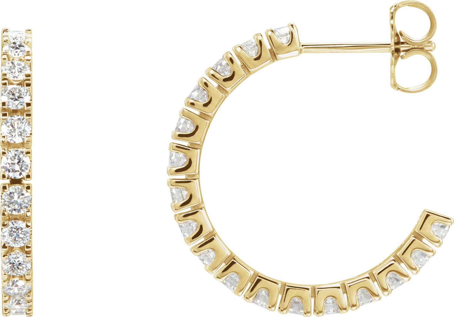 1 Ctw Lab-Grown Diamond Hoop Earrings - Lab Grown Diamond