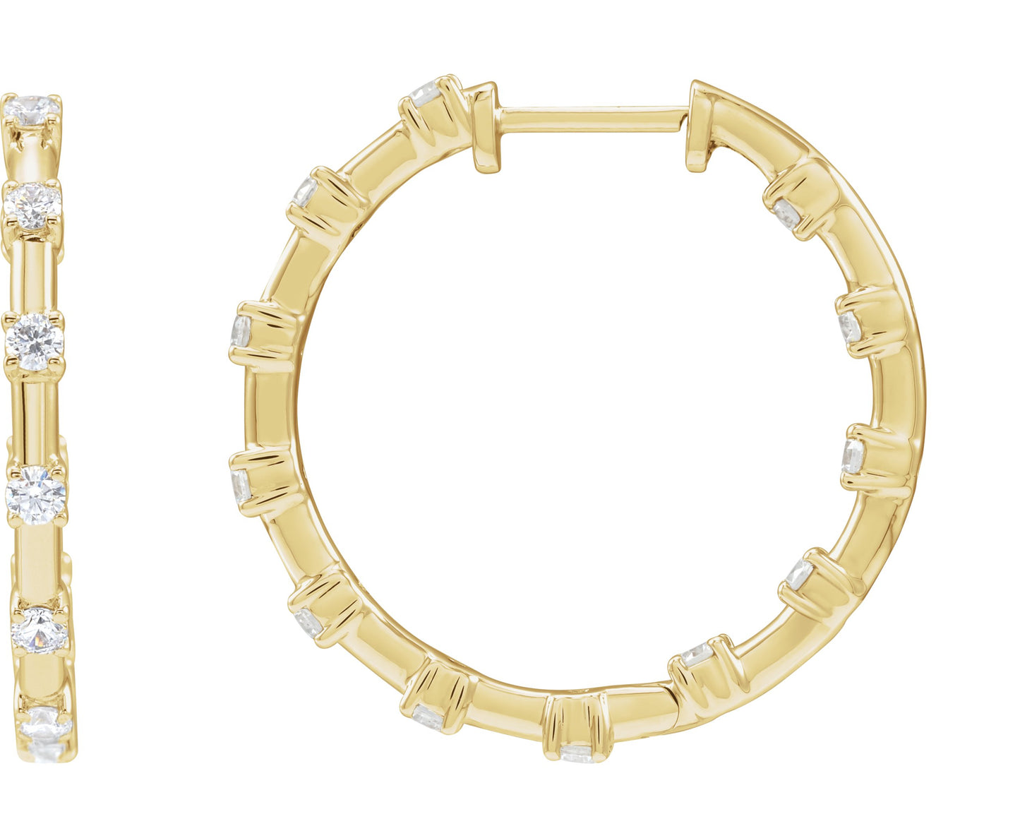 1 Ctw Lab-Grown Diamond Hoop Earrings - Lab Grown Diamond