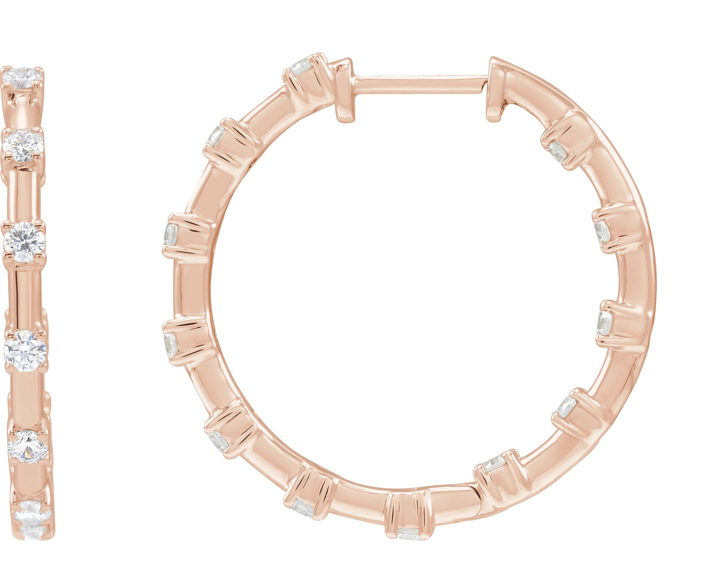 1 Ctw Lab-Grown Diamond Hoop Earrings