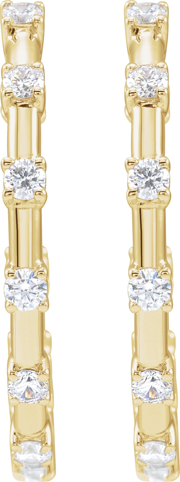 1 Ctw Lab-Grown Diamond Hoop Earrings - Rose Gold - Lab Grown Diamond