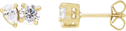 1 1/6 Ctw Pear Lab-Grown Diamond 2-Stone Stud Earrings - Lab Grown Diamond
