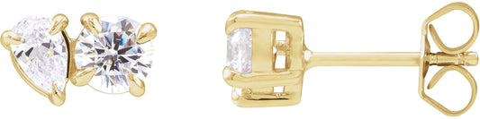 1 1/6 Ctw Pear Lab-Grown Diamond 2-Stone Stud Earrings - Lab Grown Diamond