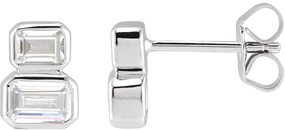 1 Ctw Emerald Lab-Grown Diamond Earrings
