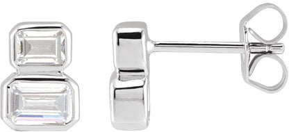1 Ctw Emerald Lab-Grown Diamond Earrings