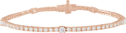 1 3/4 Ctw Lab-Grown Diamond Line Bracelet - Rose Gold - Lab Grown Diamond