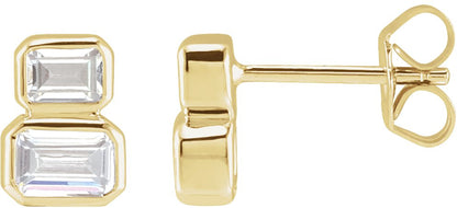1 Ctw Emerald Lab-Grown Diamond Earrings - Lab Grown Diamond