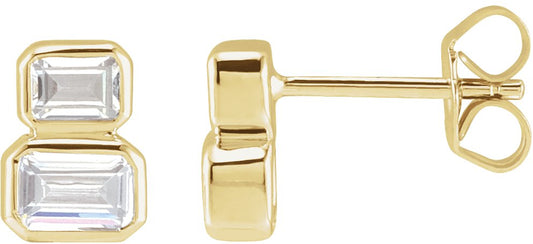 1 Ctw Emerald Lab-Grown Diamond Earrings - Lab Grown Diamond