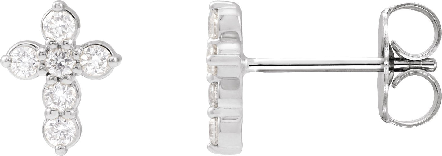 1/6 Ctw Lab Grown Diamond Cross Earrings