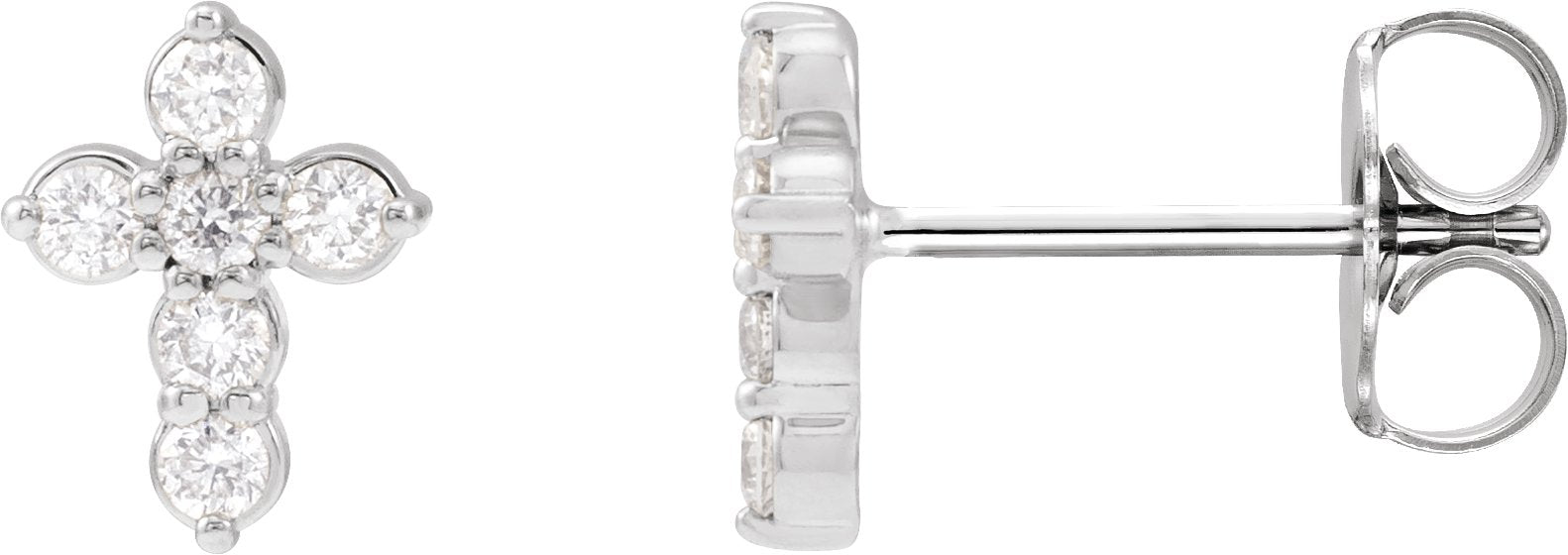 1/6 Ctw Lab Grown Diamond Cross Earrings