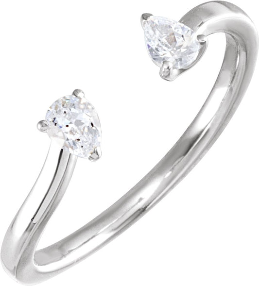 1/5 Ctw Lab-Grown Diamond Two-Stone Ring - White Gold
