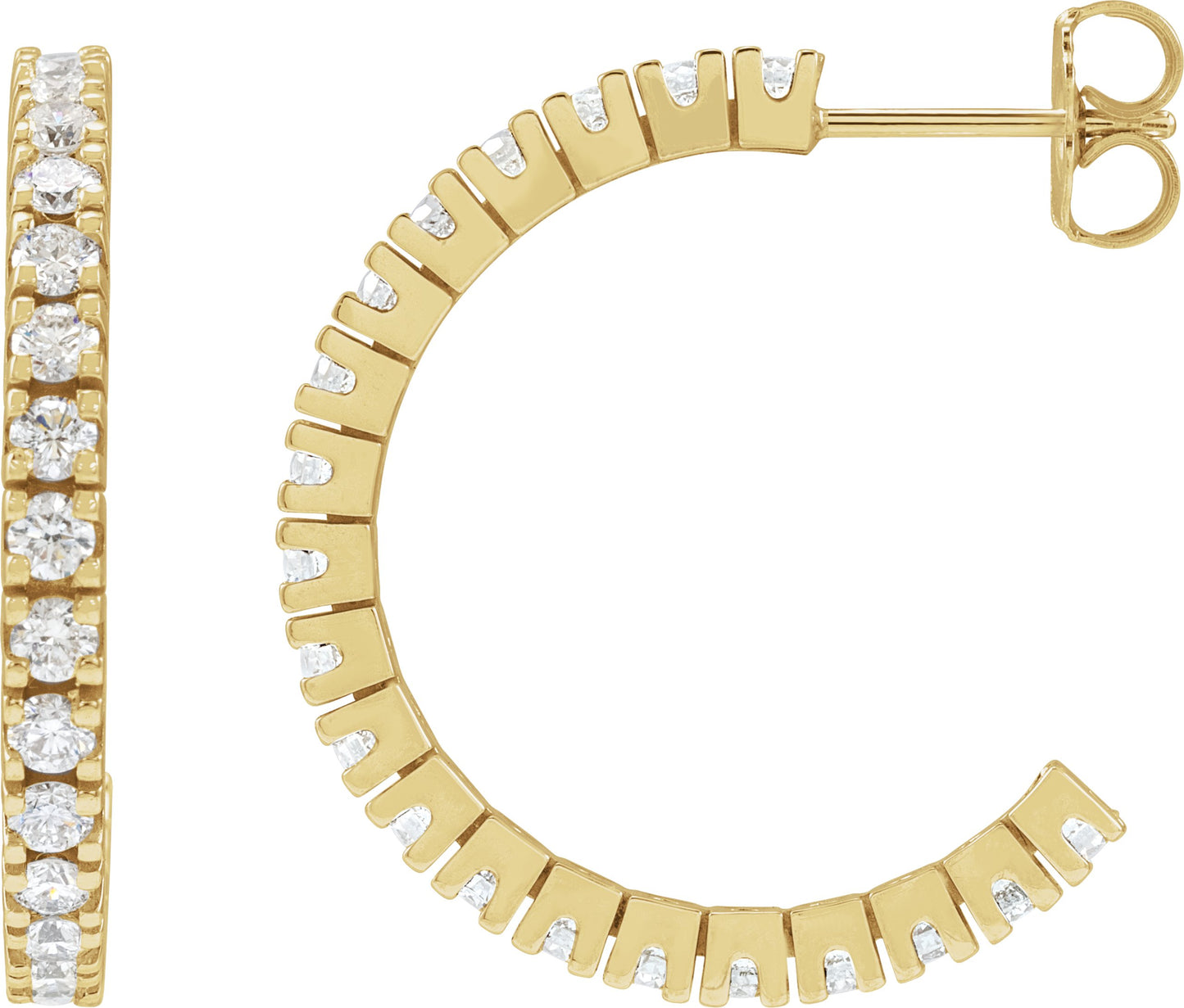 1 5/8 Ctw Lab-Grown Diamond Hoop Earrings - Lab Grown Diamond
