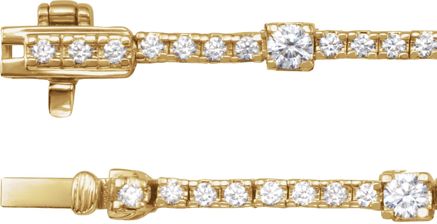 4 Ctw Lab-Grown Diamond Line Necklace - Yellow Gold - Lab Grown Diamond