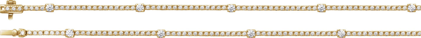4 Ctw Lab-Grown Diamond Line Necklace - Rose Gold - Lab Grown Diamond