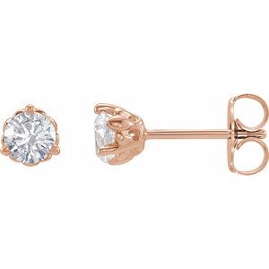 1/2 Ctw Lab-Grown Diamond 3-Prong Fleur-De-Lis Earrings
