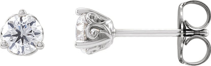 1/2 Ctw Lab-Grown Diamond 3-Prong Scroll Earrings