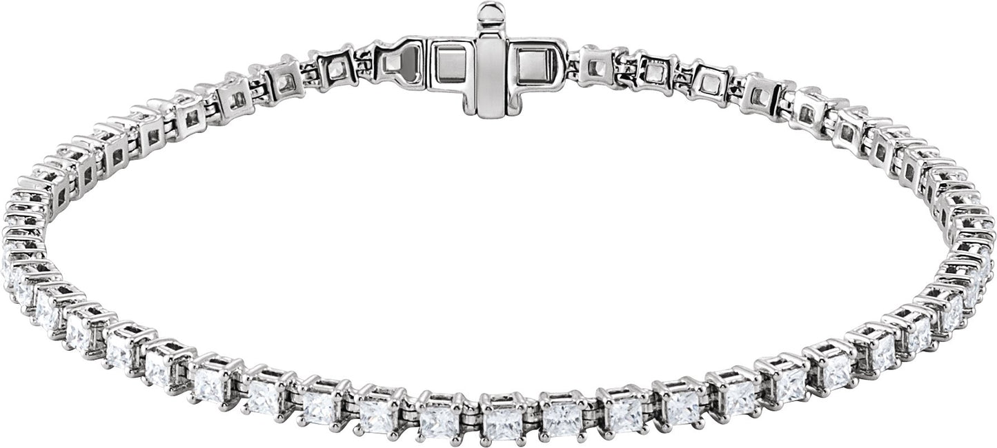 2 1/2 Ctw Square Lab-Grown Diamond Line Bracelet