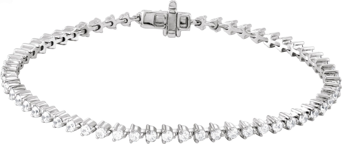 3 Ctw Lab-Grown Diamond Line Bracelet