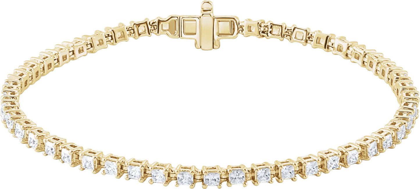 2 1/2 Ctw Square Lab-Grown Diamond Line Bracelet - Lab Grown Diamond