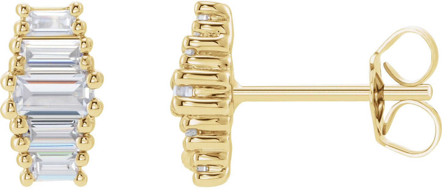 1/2 Ctw Lab-Grown Diamond Earrings With Backs - Yellow Gold - Lab Grown Diamond