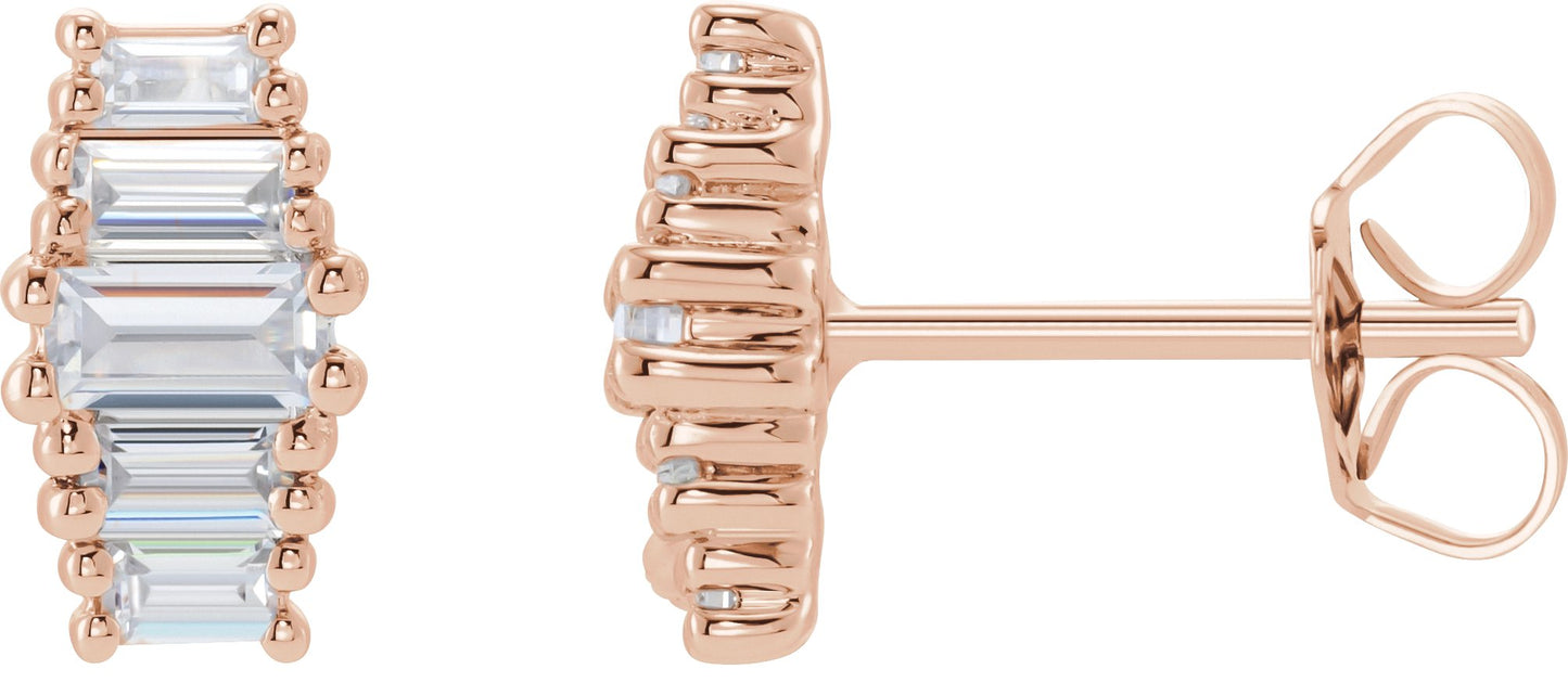 1/2 Ctw Lab-Grown Diamond Earrings With Backs - Rose Gold - Lab Grown Diamond
