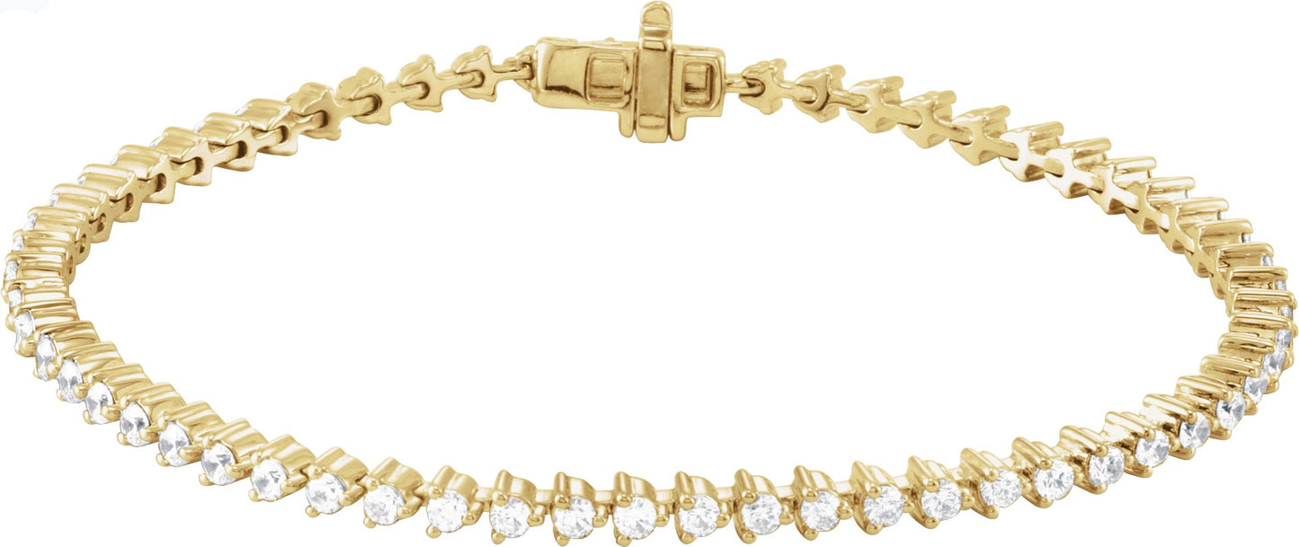 3 Ctw Lab-Grown Diamond Line Bracelet - Lab Grown Diamond