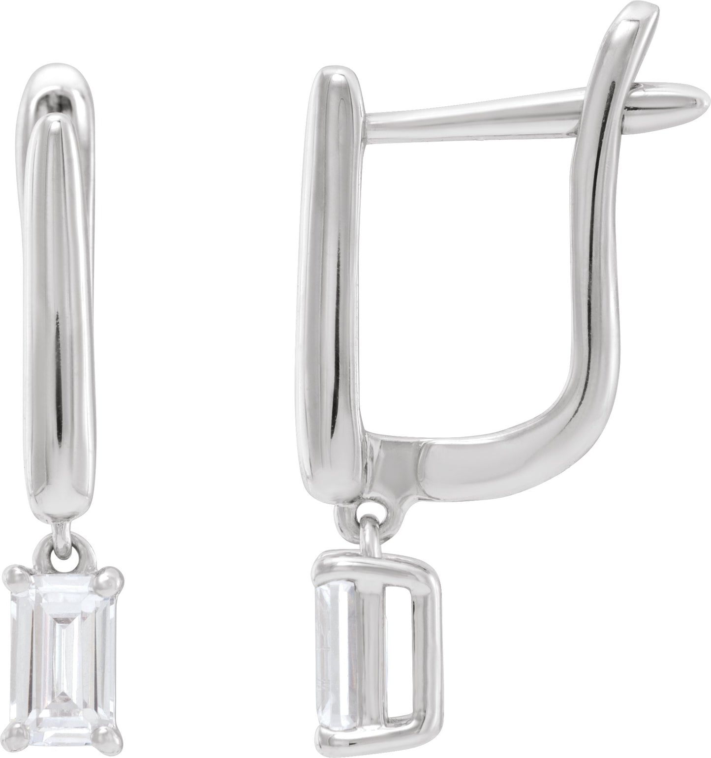 3/4 Ctw Emerald Lab-Grown Diamond Earrings