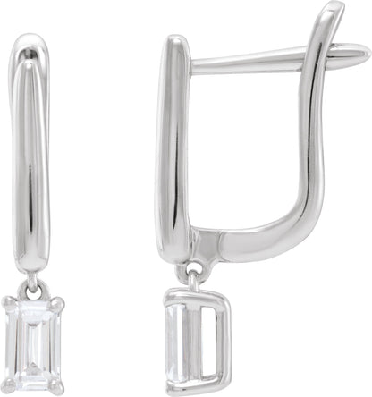 3/4 Ctw Emerald Lab-Grown Diamond Earrings