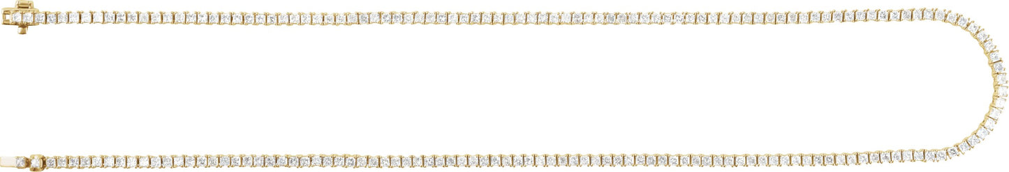 7 1/4 Ctw Square Lab-Grown Diamond Line Necklace - Yellow Gold - Lab Grown Diamond