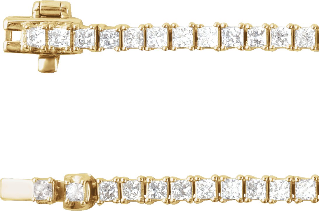7 1/4 Ctw Square Lab-Grown Diamond Line Necklace - Rose Gold - Lab Grown Diamond