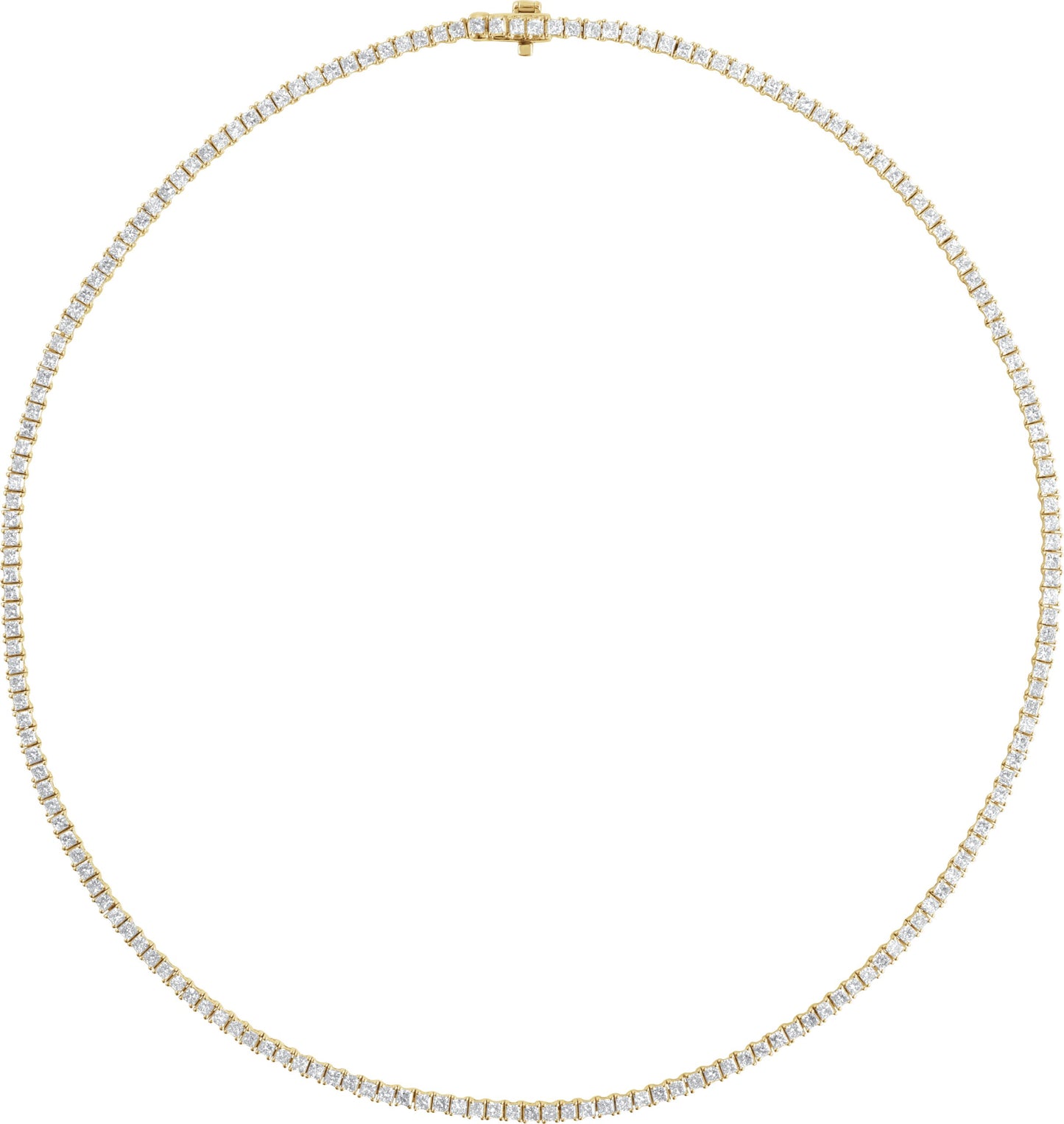 7 1/4 Ctw Square Lab-Grown Diamond Line Necklace - Lab Grown Diamond