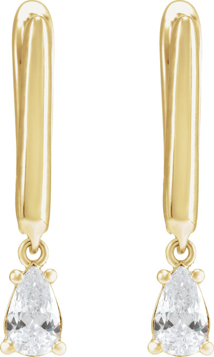 1/2 Ctw Pear Lab-Grown Diamond Earrings - Rose Gold - Lab Grown Diamond