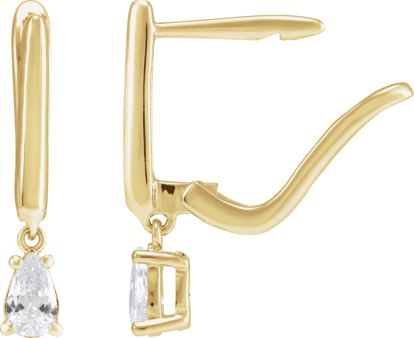 1/2 Ctw Pear Lab-Grown Diamond Earrings - Yellow Gold - Lab Grown Diamond