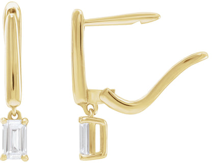 3/4 Ctw Emerald Lab-Grown Diamond Earrings - Yellow Gold - Lab Grown Diamond