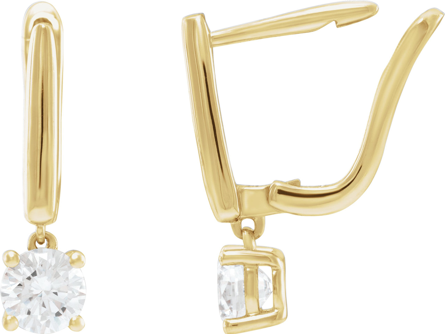 1 Ctw Lab-Grown Diamond Earrings - Yellow Gold - Lab Grown Diamond