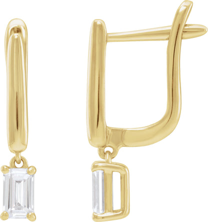 3/4 Ctw Emerald Lab-Grown Diamond Earrings - Lab Grown Diamond