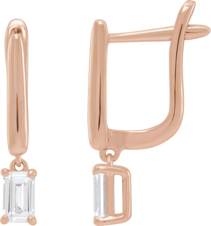 3/4 Ctw Emerald Lab-Grown Diamond Earrings - Rose Gold - Lab Grown Diamond