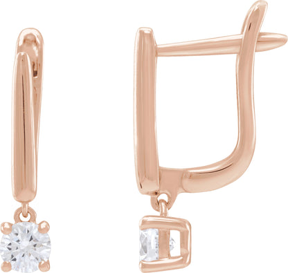 1 Ctw Lab-Grown Diamond Earrings - Rose Gold - Lab Grown Diamond