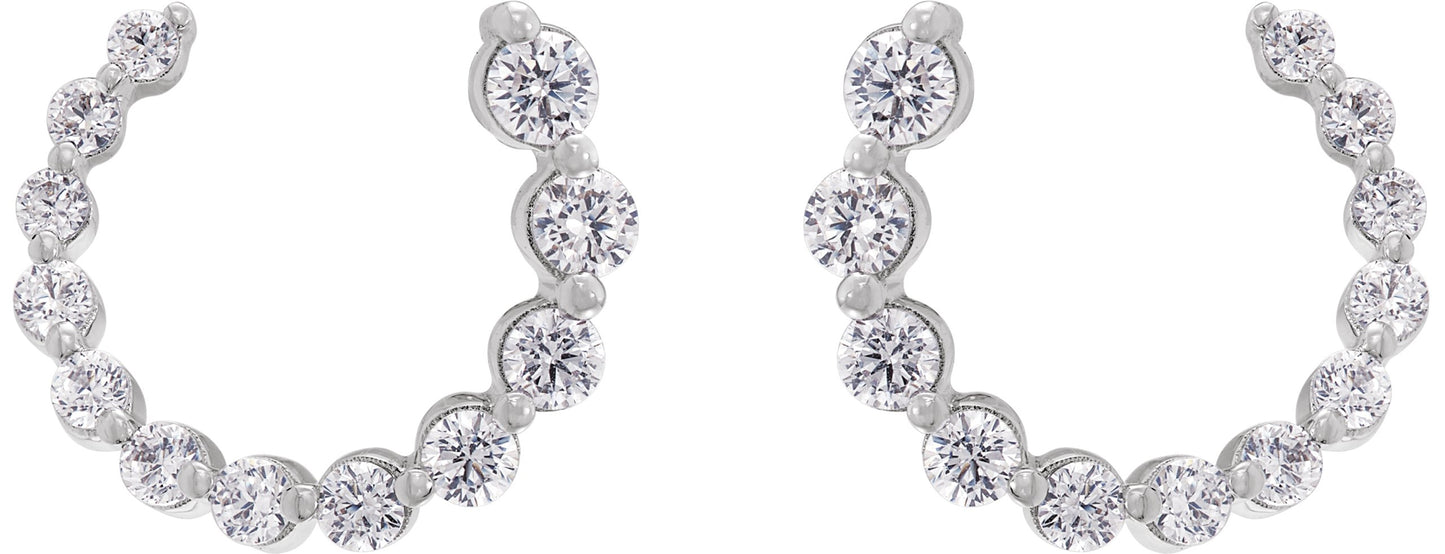 1/2 Ctw Lab-Grown Diamond Front-Back Earrings
